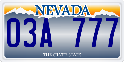 NV license plate 03A777