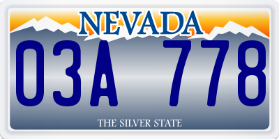 NV license plate 03A778