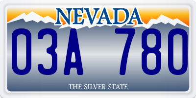 NV license plate 03A780