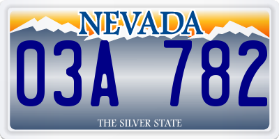 NV license plate 03A782