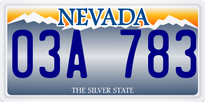 NV license plate 03A783