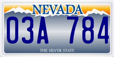 NV license plate 03A784