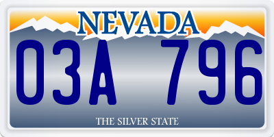 NV license plate 03A796