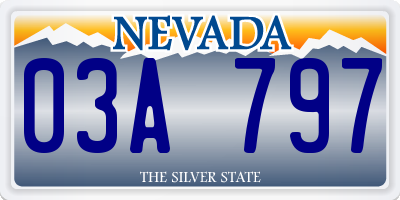 NV license plate 03A797