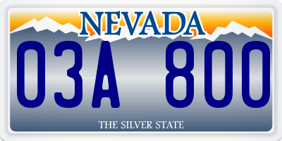 NV license plate 03A800