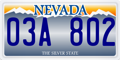 NV license plate 03A802