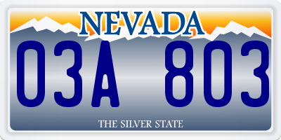 NV license plate 03A803