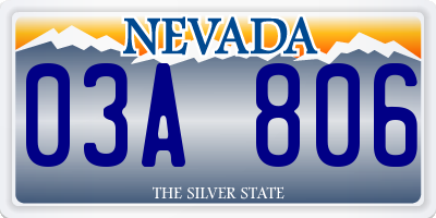 NV license plate 03A806