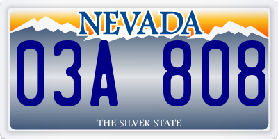 NV license plate 03A808