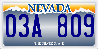 NV license plate 03A809