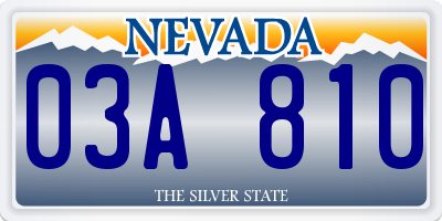 NV license plate 03A810