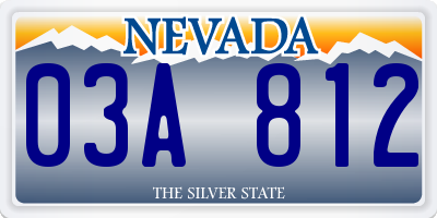 NV license plate 03A812