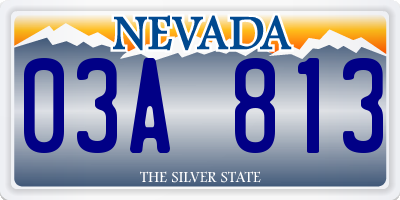 NV license plate 03A813