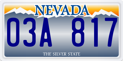 NV license plate 03A817