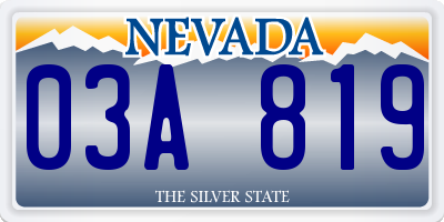 NV license plate 03A819