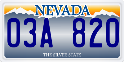 NV license plate 03A820