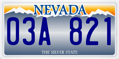 NV license plate 03A821