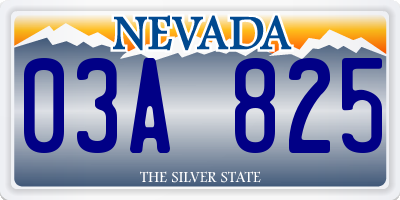 NV license plate 03A825