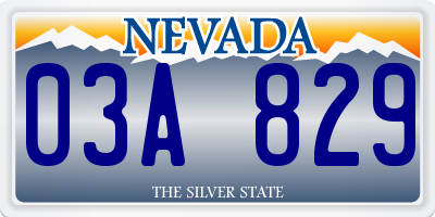 NV license plate 03A829