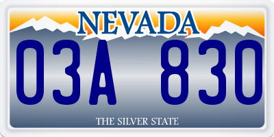 NV license plate 03A830