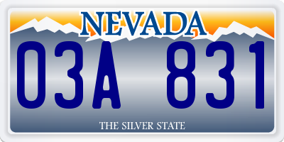NV license plate 03A831