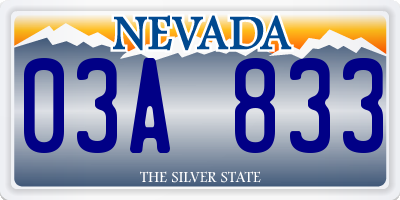 NV license plate 03A833