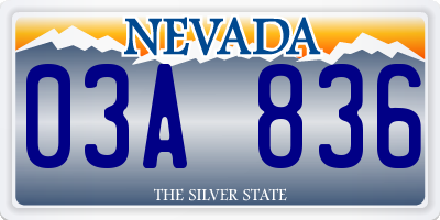 NV license plate 03A836