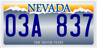 NV license plate 03A837