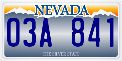 NV license plate 03A841