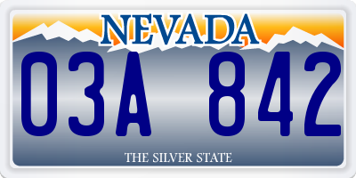 NV license plate 03A842