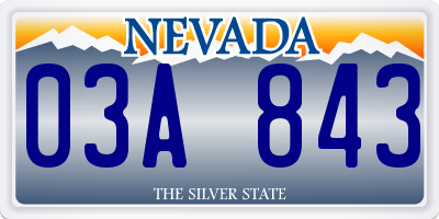 NV license plate 03A843
