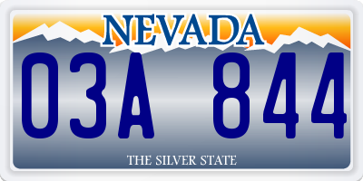 NV license plate 03A844