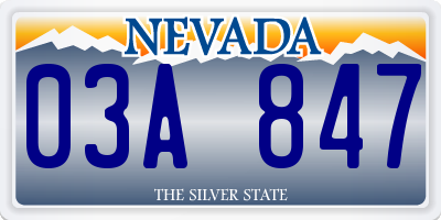 NV license plate 03A847