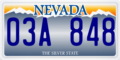 NV license plate 03A848