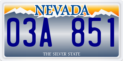 NV license plate 03A851