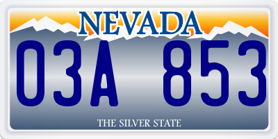 NV license plate 03A853