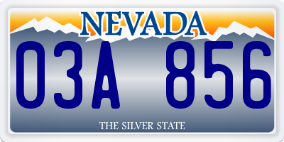 NV license plate 03A856