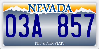 NV license plate 03A857