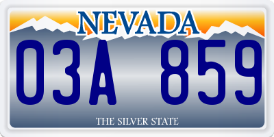 NV license plate 03A859