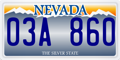 NV license plate 03A860