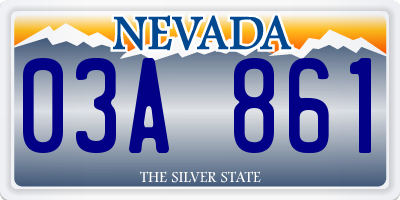 NV license plate 03A861