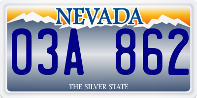 NV license plate 03A862