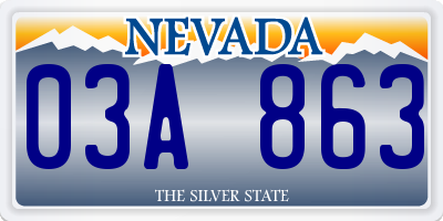 NV license plate 03A863