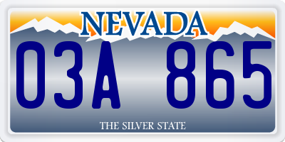 NV license plate 03A865