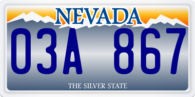 NV license plate 03A867