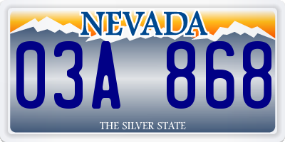 NV license plate 03A868