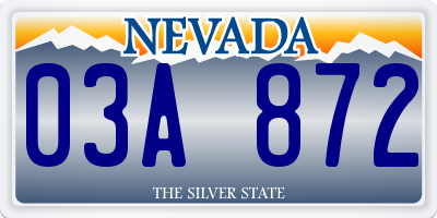 NV license plate 03A872