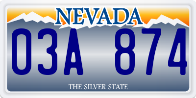 NV license plate 03A874