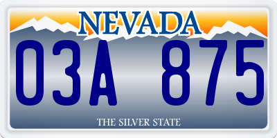 NV license plate 03A875