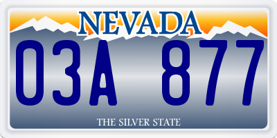 NV license plate 03A877